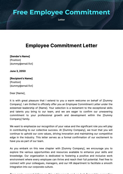 Example Of Commitment Letter For Work