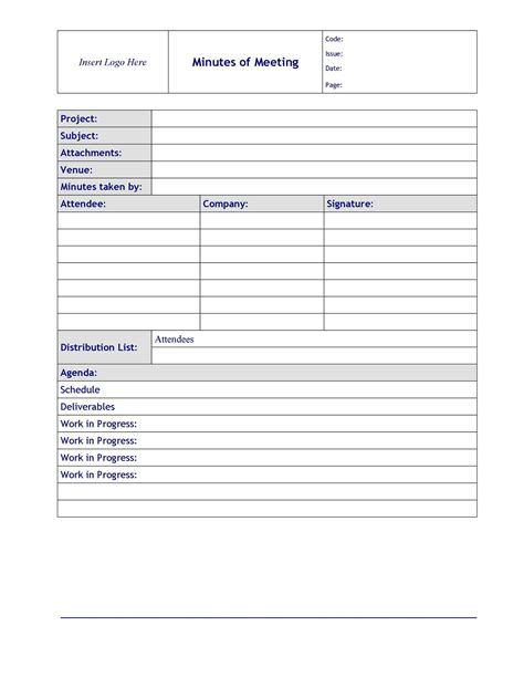 Example Of Minutes Of Meeting Template Database