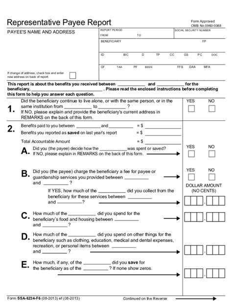 Example Of Representative Payee Report