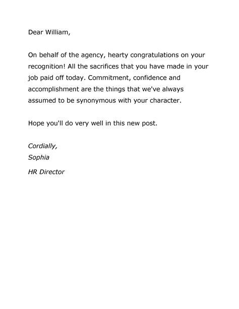 Example Promotion Letter Employee example promotion
