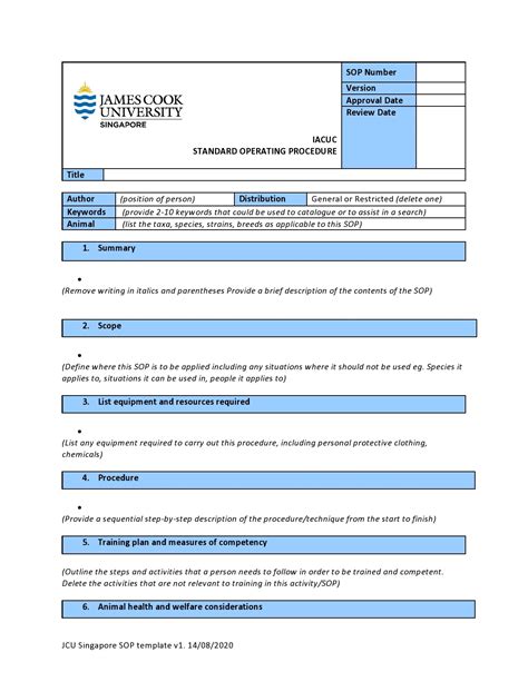 Example Standard Operating Procedure (SOP) PerformaTech