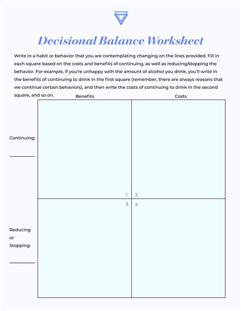 Example of a Decision Balance Sheet Download Scientific Diagram