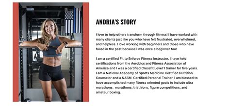 Example of a personal trainer biography