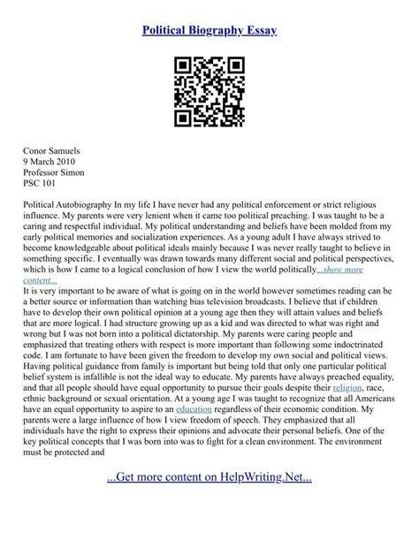 Example of a political biography essay