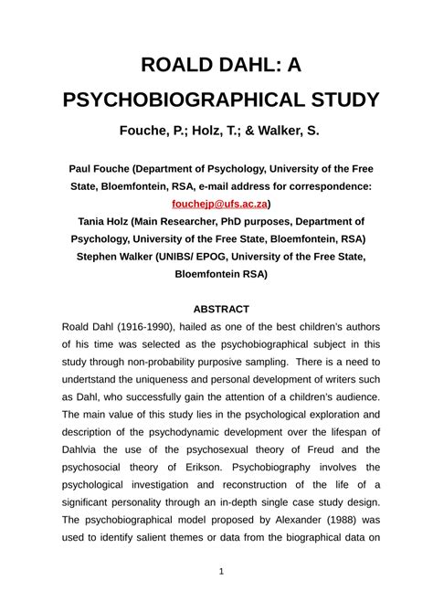 Example of a psychobiography