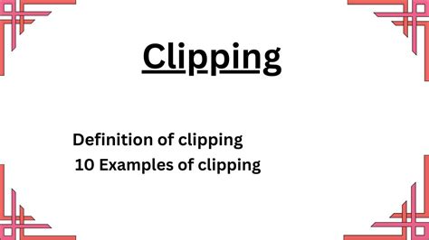 Example of back clipping.  Example Maths, which is a clipped form of Clippin...