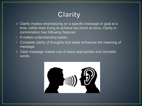 Example of clarity in communication. .  ...
