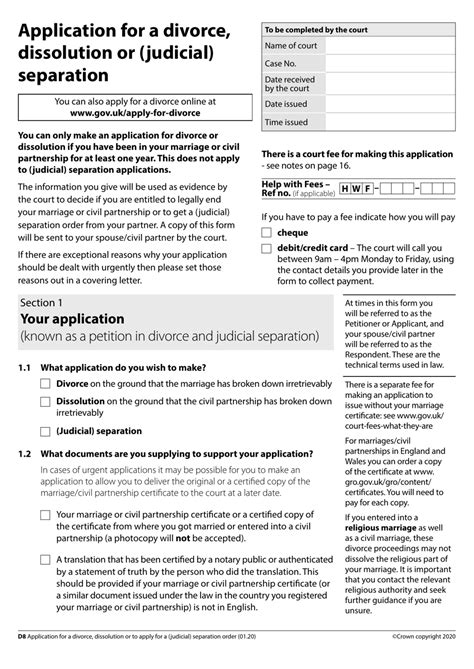 Example of completed d8 form.  Applying For A Divorce - Form D8 To apply for divorce you ...