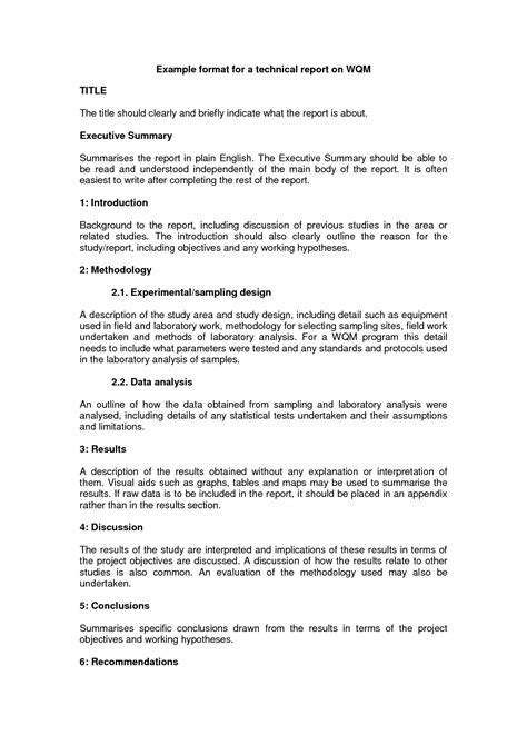 Example of letter report in technical writing