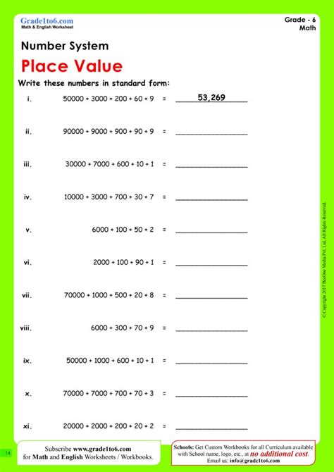 Example of writing numbers in standard form