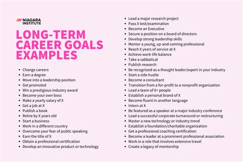Examples Of Long Term Career Goals
