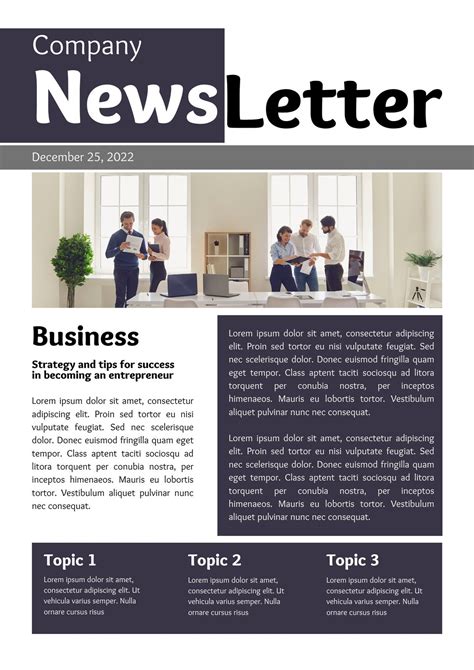 Examples Of Newsletter Templates