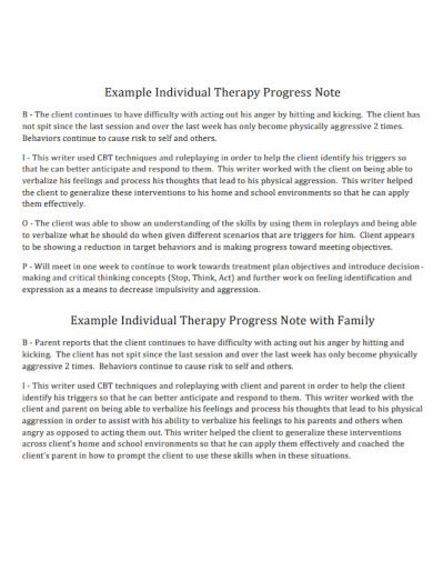 Examples Of Therapy Progress Notes Pdf