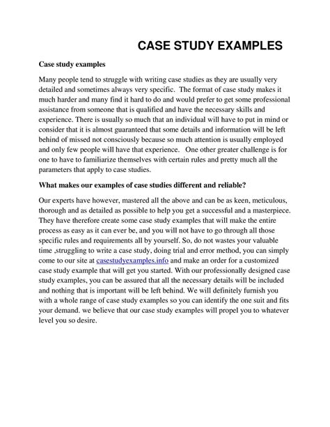 Examples and Case Studies
