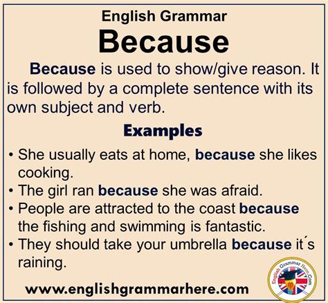 Examples of "Because" in a Sentence YourDictionary.com