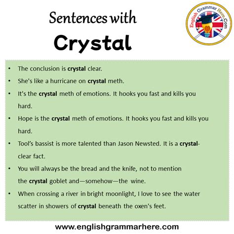 Examples of "Crystal" in a Sentence YourDictionary.com