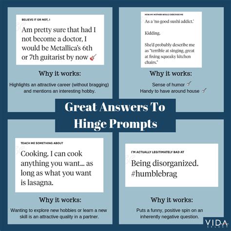 Examples of Effective Hinge Prompt Answers