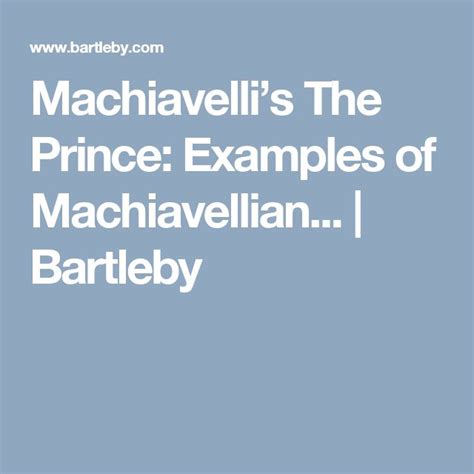 Examples of Machiavellian Leaders - 2048 Words Bartleby