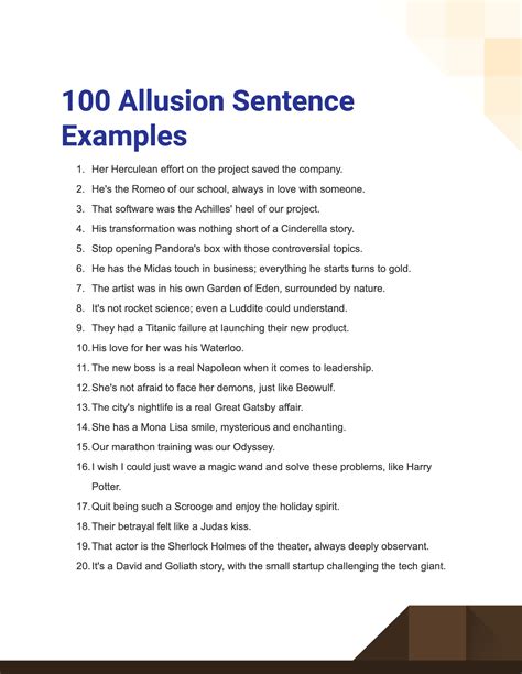 Examples of allusion sentences
