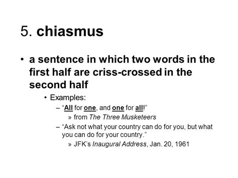 Examples of chiasmus sentence