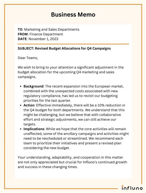 Examples of memos in