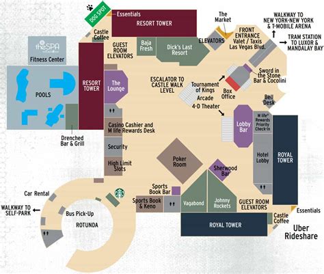 Excalibur hotel map. A map showing Excalibur Hotel and Casino, located in Las Vegas at 3850 Las Vegas Boulevard South, in Nevada, United States. 
