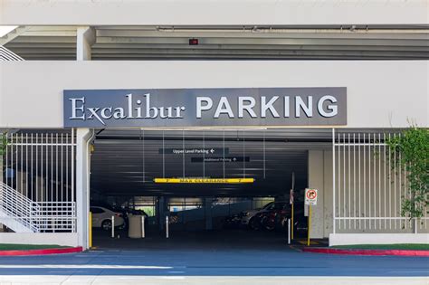 Excalibur parking garage. Most Las Vegas hotels that have self parking will offer valet parking as a service to visitors. These prices can range from complimentary to $24 per day in addition to the expected tip given to your valet. A complete guide to parking in Las Vegas, including a comprehensive list of hotels with free parking on the strip, as well average fees for ... 
