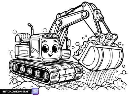 Excavator Coloring Shee