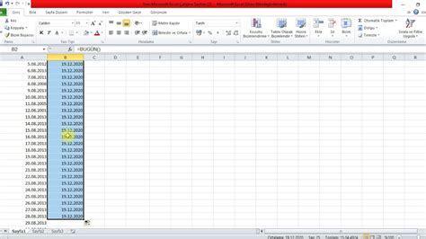 Excel'de İki Tarih Arasını Toplama YouTube. 