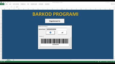 Excel'de Barkod Programı YouTube.