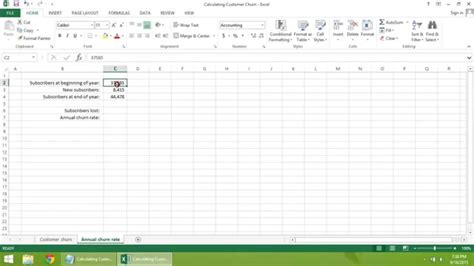 Excel 2013 Tutorial How to Calculate Customer Churn YouTube