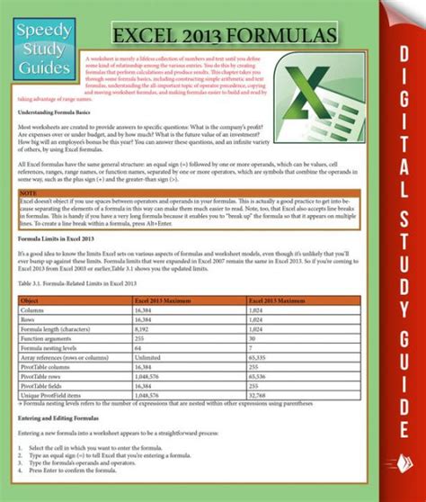Excel 2013 formulas speedy study guides. - Chevy impala cables al manual del diagrama del motor.