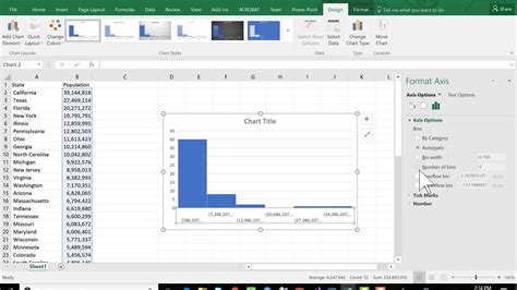 Excel 2016 - Create histogram with a specific number of bins