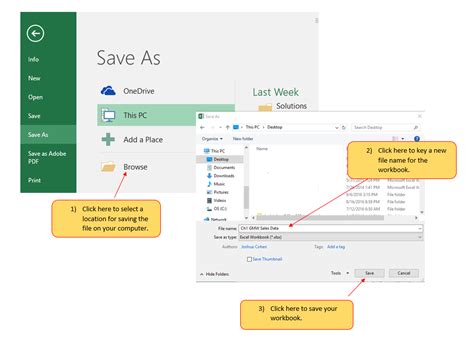 Excel 2016 Save File How to Save As on Desktop in Microsoft
