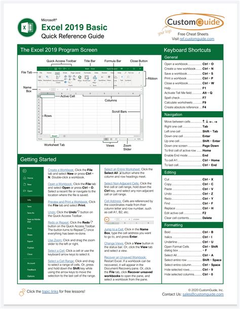 Excel 2019 Reference and Cheat Sheet The unofficial cheat sheet for