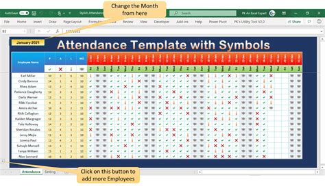 Excel Attendance Template Database