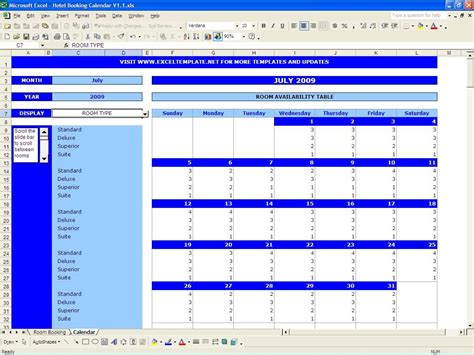 Excel Booking Template Database