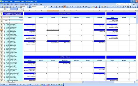 Excel Calendar Template Recurring Events Excel calendar template