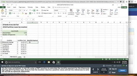 Excel Chapter 2 Simulation Exam PMT Function YouTube