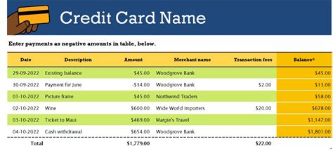 Excel Credit Card Tracker Template Collection
