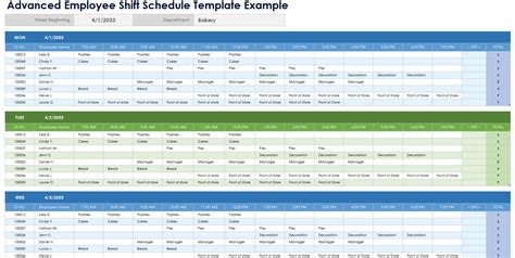 Excel Employee Shift Schedule Template Software 7.0 full screenshot