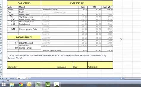 Excel Expenses Form from Accountancy Templates Part 2 Motor Expenses