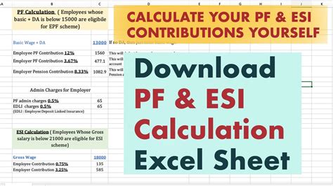 Excel Format Of Pf & Esic Form - Pdf Download - CiteHR