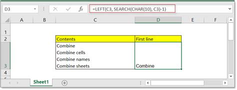 Excel Formula: Extract first line of cell - ExtendOffice