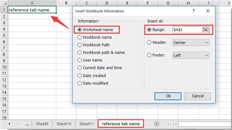 Excel Formula Sheet Name Reference