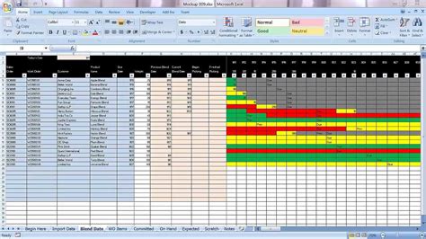 Excel Graphical Production Planning and Control Planner, Manufacturing