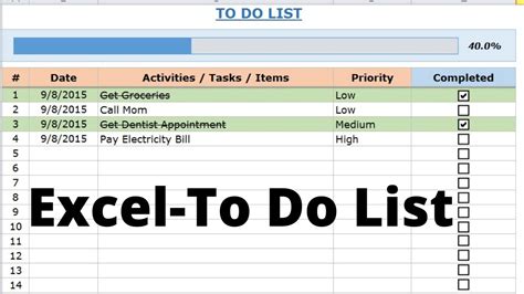 Excel How To Do List YouTube