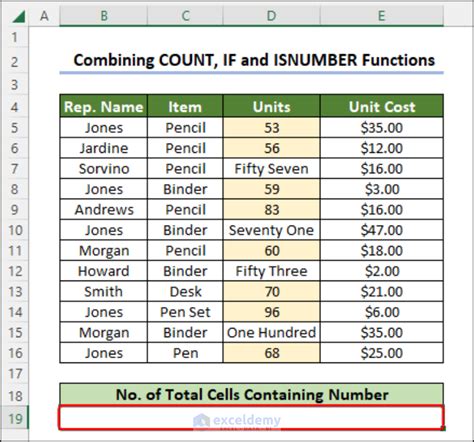 Excel ISNUMBER Function to Find Cells With Numbers