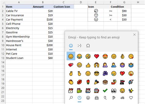 Excel Icon Sets conditional formatting inbuilt and custom