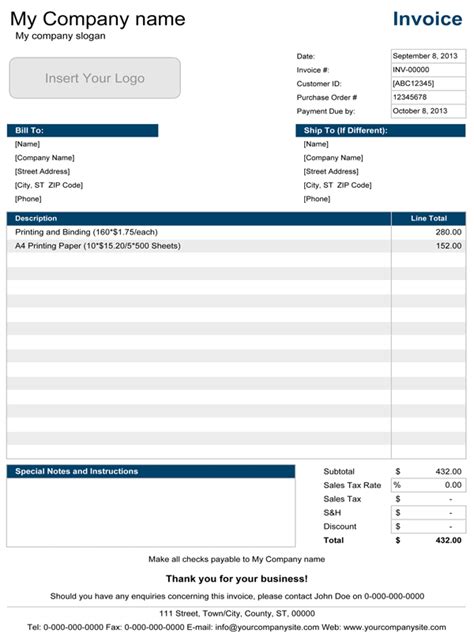 Excel Invoice Template Free Download Invoice Simple